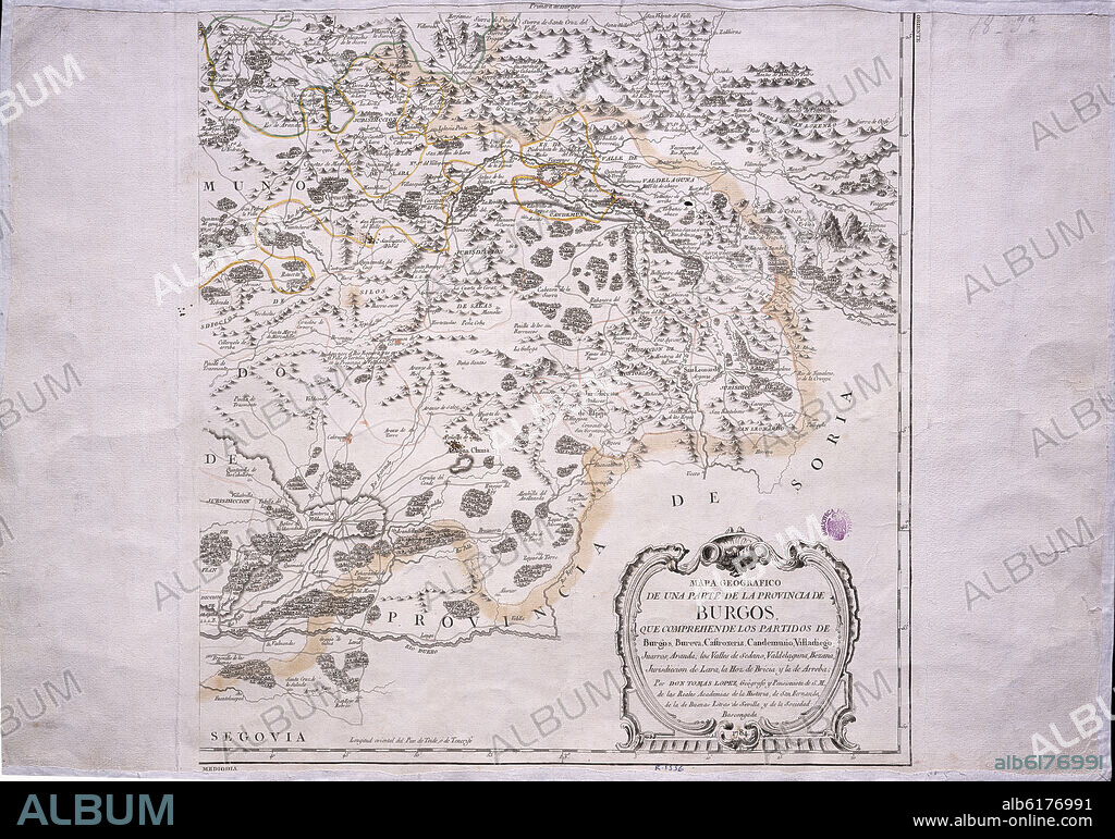 LOPEZ TOMAS. MAPA GEOGRAFICO DE UNA PARTE DE LA PROVINCIA DE BURGOS - 1784 - (PARTE PRIMERA).