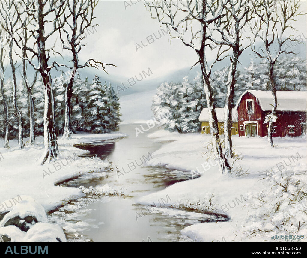 KONSTANTIN RODKO. Winter rural landscape.