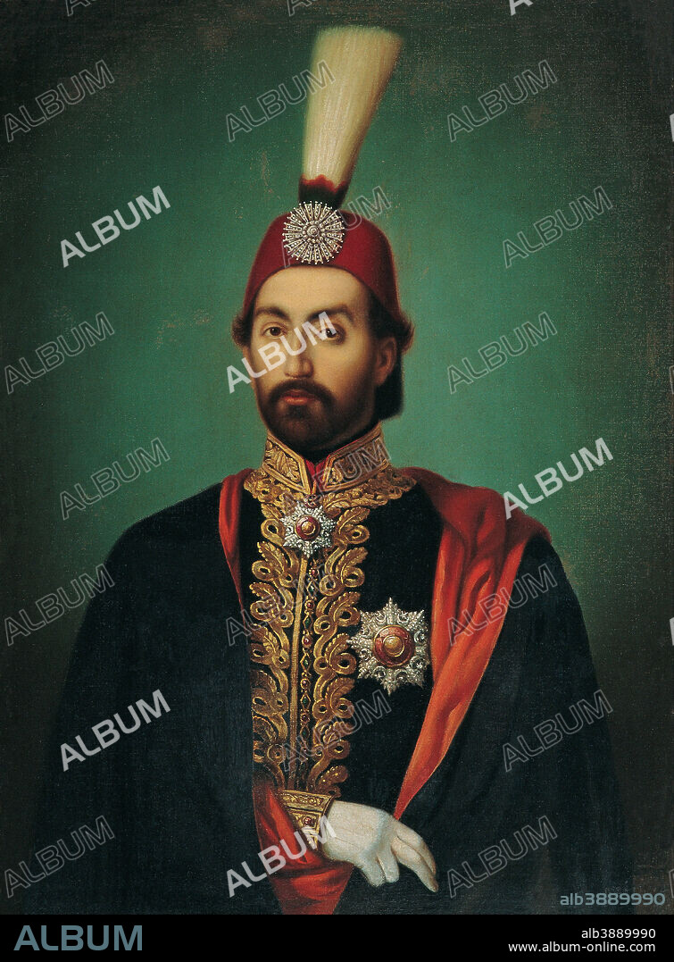 UNKNOWN. Sultan Abdülmecid I. Date/Period: Mid-19th Century. Painting. Oil on canvas. Height: 815 mm (32.08 in); Width: 600 mm (23.62 in).