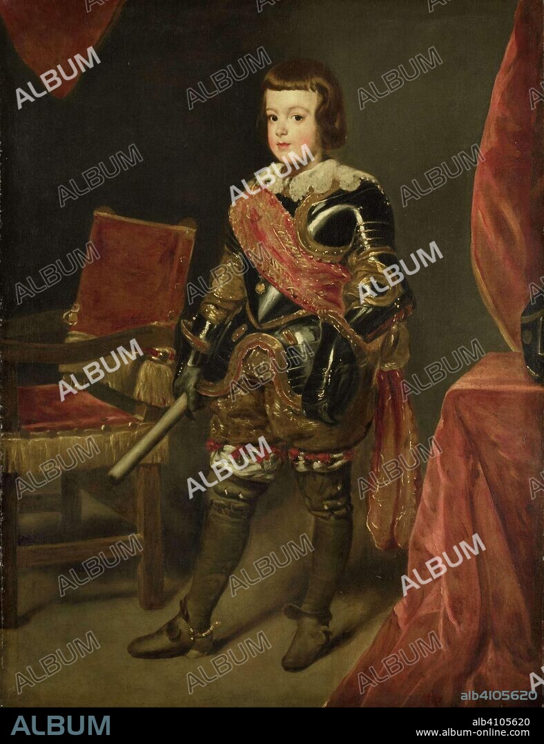 JUAN BAUTISTA MARTÍNEZ DEL MAZO (ATTRIBUTED TO). Portrait of Prince Baltasar Carlos, Son of the Spanish King Philip IV, at approximately 11 years of age. Dating: 1639 - 1645. Measurements: h 148.8 cm × w 113.2 cm × t 4.6 cm; d 7.4 cm.