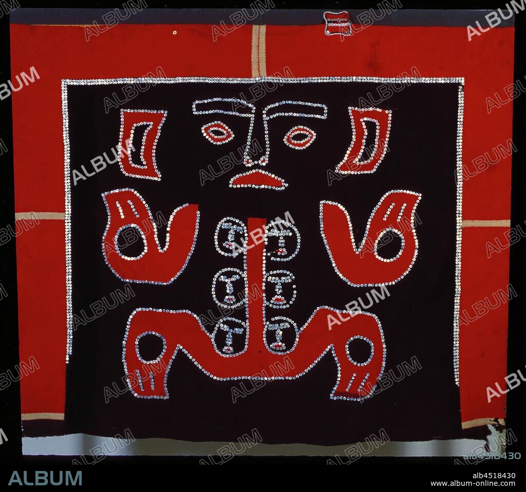 Tlingit, Native American, Button Blanket, between 1800 and 1900, wool, buttons (possibly mother of pearl), Overall: 53 × 67 1/2 inches (134.6 × 171.5 cm).