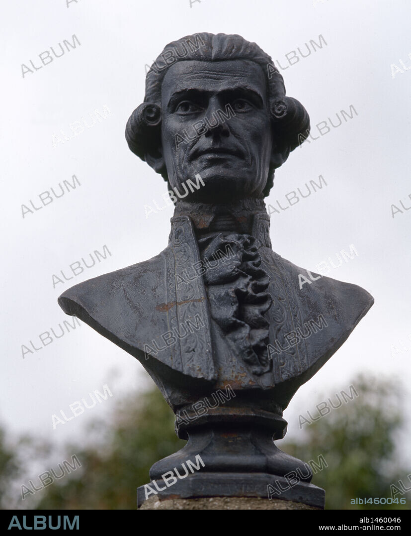 SAMANIEGO, Félix María (1745-1801). Fabulista español. Busto, 1883. Obra de Vicente Larrea Aldama (1852-1922). Laguardia. Comarca de la Rioja Alavesa Provincia de Alava. País Vasco. España.
