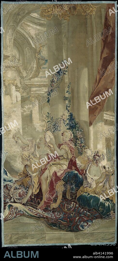 FRANCOIS BOUCHER. Psyche's Entrance into Cupid's Palace from the Story of Psyche. After a cartoon by François Boucher (1703-1770), 1737-39; Woven at the Manufacture Royale de Beauvais under the direction of André Charlemagne Charron (French, director 1754-80); France, Beauvais. Date: 1756-1763. Dimensions: 170.2 × 357 cm (67 × 140 3/4 in.). Wool and silk; tapestry weave. Origin: Beauvais.