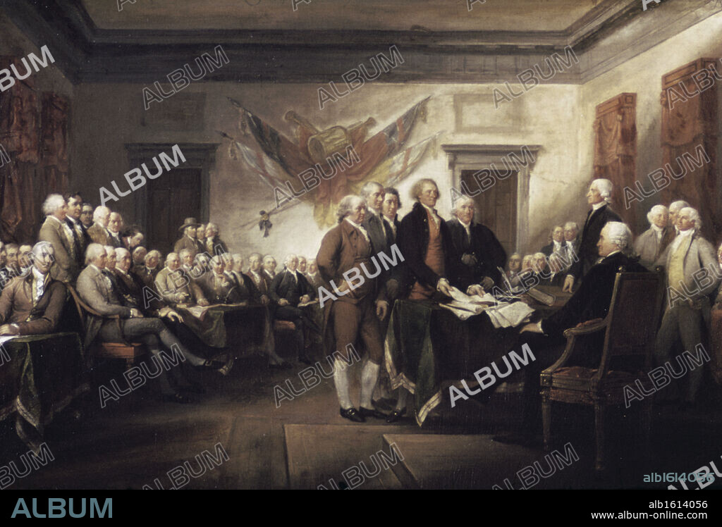 Signing of the Declaration of Independence  1787-1795  John Trumbull (1756-1843 American)  Oil on canvas  Yale University, New Haven, Connecticut, USA.