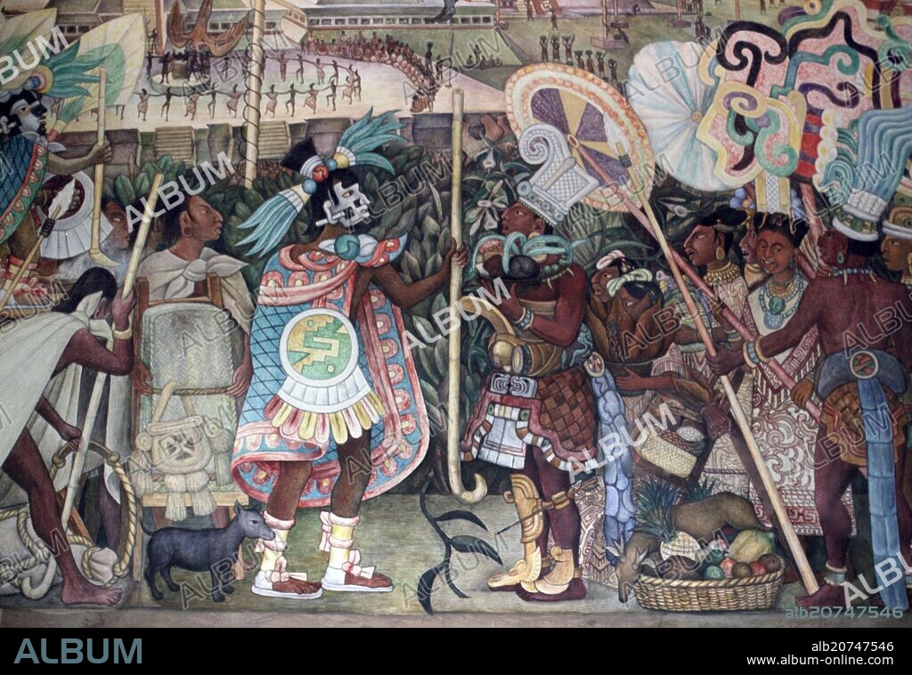 DIEGO RIVERA. IDEALIZACION DE LA CULTURA TOTONACA - FRESCOS DEL SIGLO XX.