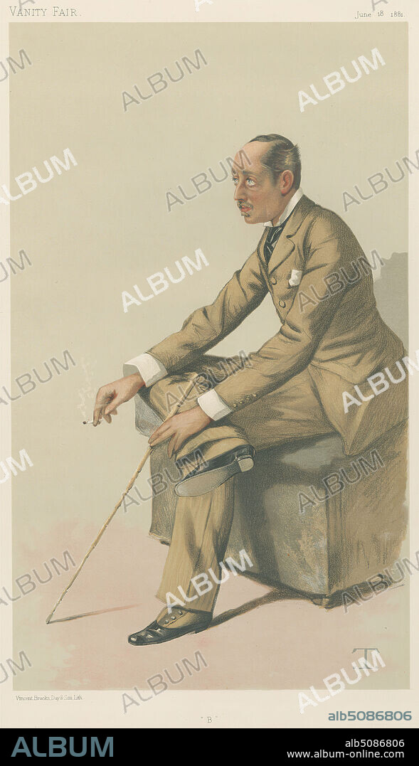 Politicians - Vanity Fair - 'B'. The Marquis of Blandford. June 18, 1881, Theobald Chartran, 18491907, French, 1881, Chromolithograph.