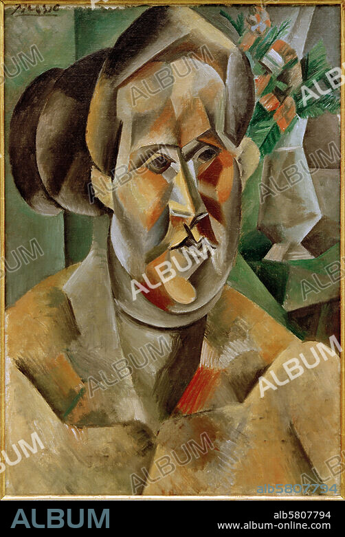 PABLO PICASSO. Picasso, Pablo 1881-1973. "Portrait de Fernande", Horta de Ebro, été 1909. (Fernande Olivier). Huile sur toile, H. 0,618 ; L. 0,428. Inv. Nr. 133. Düsseldorf, Kunstslg. Nordrhein-Westfalen.