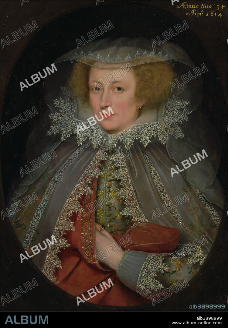 MARCUS GHEERAERTS THE YOUNGER. Catherine Killigrew, Lady Jermyn. Date/Period: 1614. Painting. Oil on panel. Height: 781 mm (30.74 in); Width: 584 mm (22.99 in).