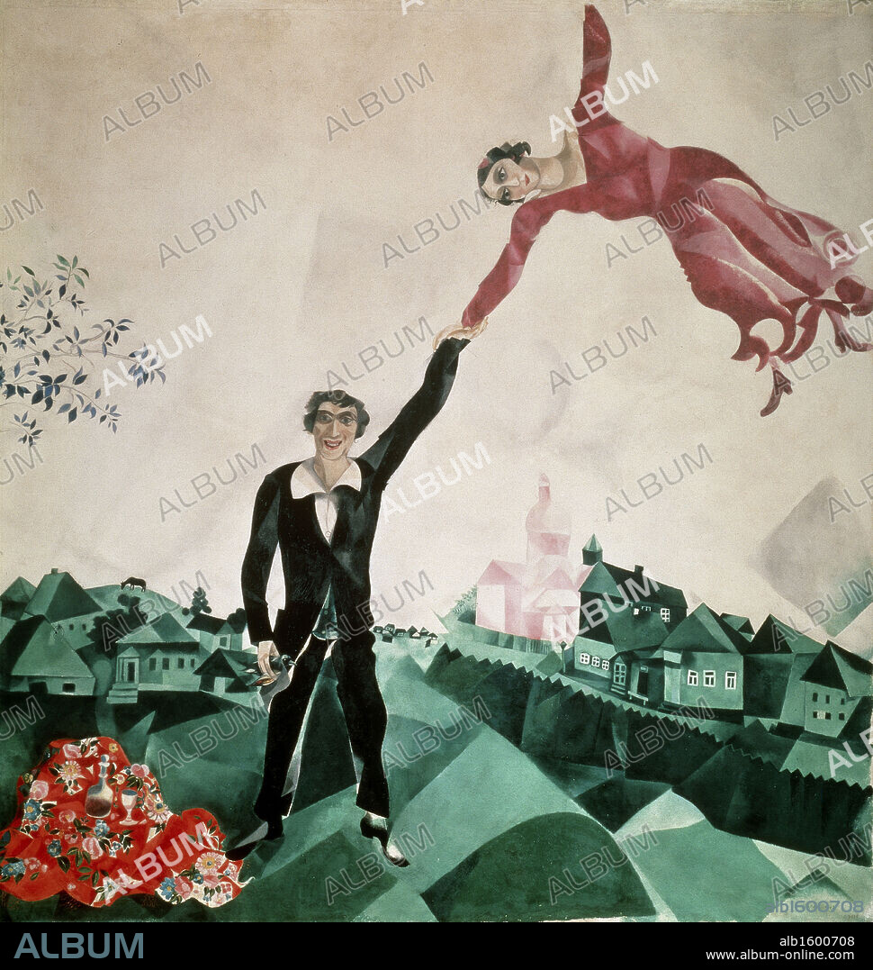 The Walk by Marc Chagall, 1917, 1887-1985, Russia, St. Petersburg, Russian State Museum.