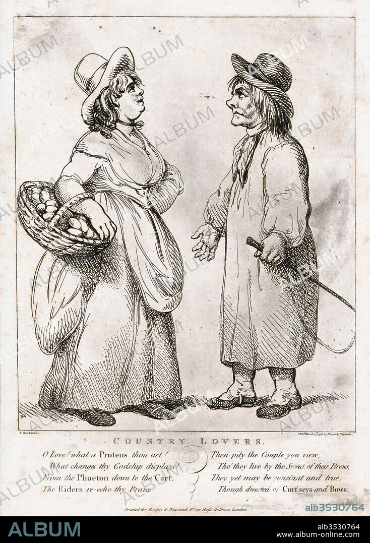 Drawings and Prints, Print, Country Lovers, Publisher, Artist, Publisher, Artist, After, Henry Wigstead, Thomas Rowlandson, Samuel Hooper, George Moutard Woodward, British, 1745?–1800 Margate, British, London 1757–1827 London, British, active London, 1771–88, British, ca. 1760–1809 London, Wigstead, Henry, Rowlandson, Thomas, Hooper, Samuel, Woodward.