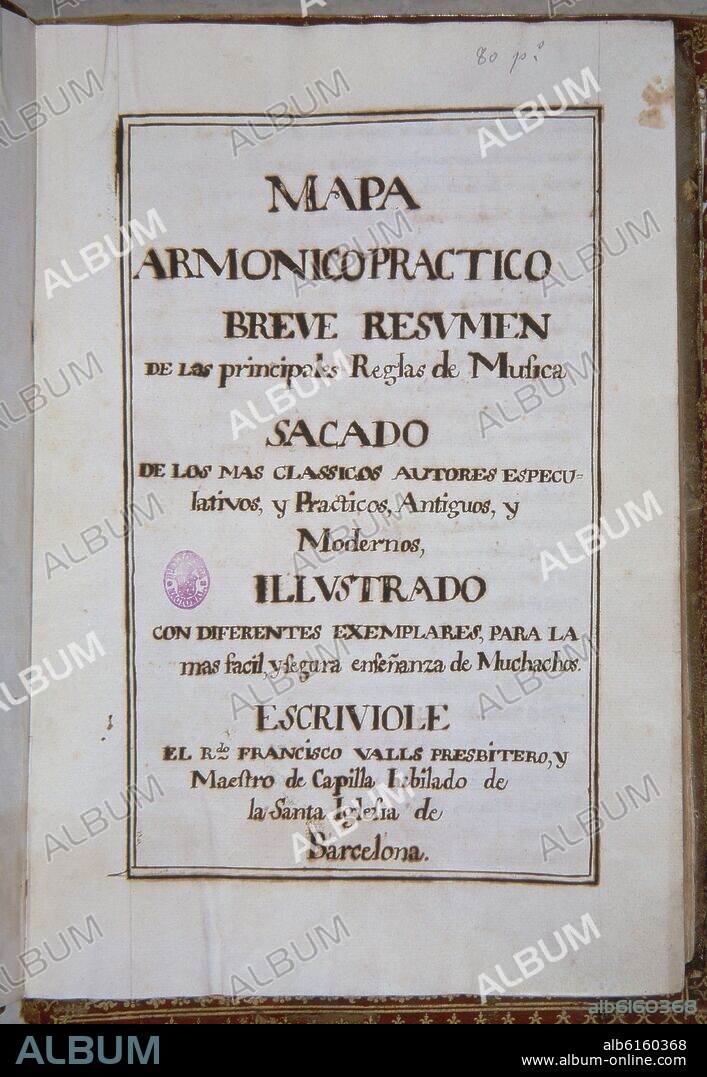 VALLS F. MAPA ARMONICO PRACTICO DE MUSICA.