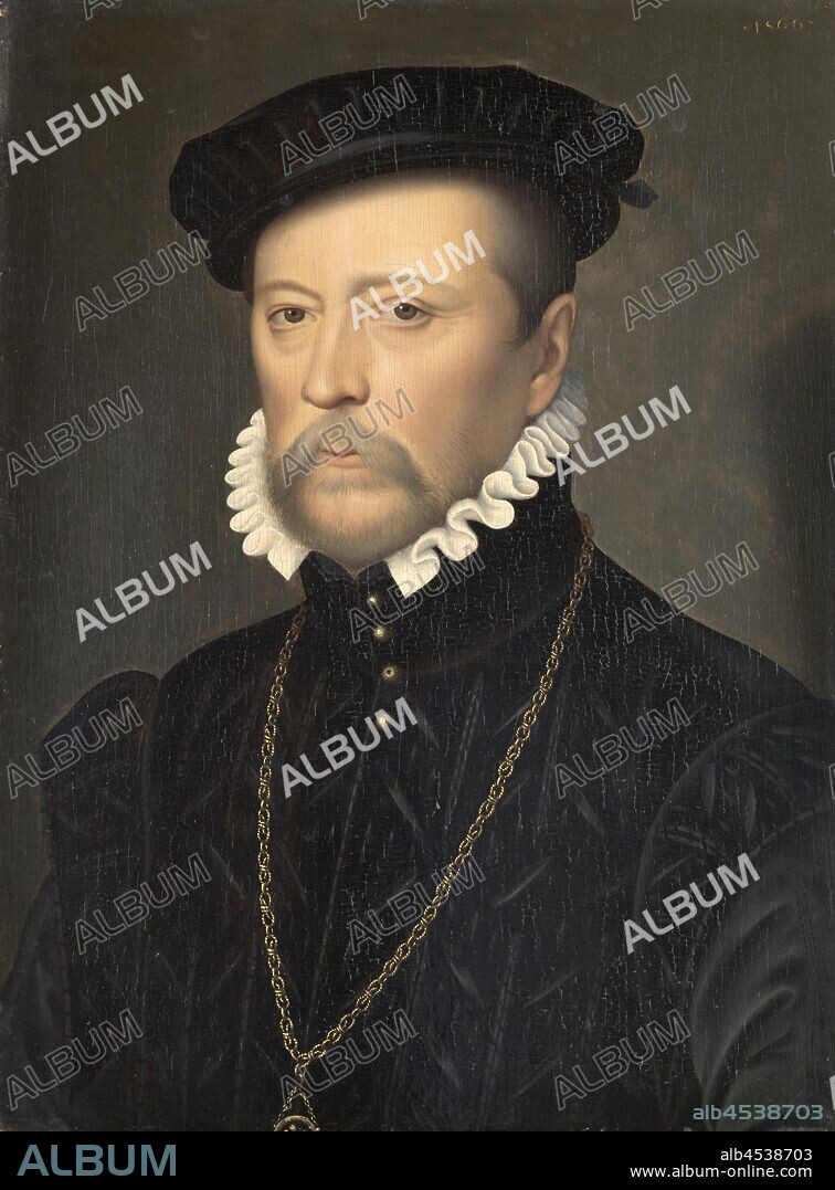 Portrait of François de Scepeaux, François Clouet (French, 1510-1572), 1566, oil on panel, 12-1/2 x 9-1/4 in. (panel) approximately 19 x 16-1/4 x 2 in. (framed), dated: U.R.: 1566, European Painting and Sculpture Before 1800.