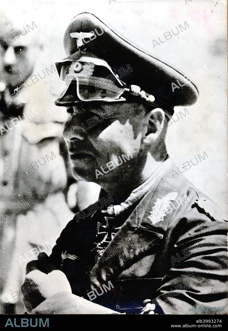 Erwin Rommel, German Field Marshal of World War II, c1940-c1944. Rommel (1891-1944) was one of the foremost German generals of the Second World War. After distinguishing himself in command of the 7th Panzer Division in the invasion of France, he was put in command of the German forces in North Africa, the Afrika Korps, where he gained the nickname 'the Desert Fox'. Rommel was promoted to Field Marshal in 1942, but was unable to prevent the Allies from driving the Germans and Italians out of North Africa. In 1944 he commanded German forces in Normandy opposing the Allies after the D-Day landings, but shortly afterwards agreed to commit suicide after he was linked to the July Plot, the unsuccessful attempt by a group of German Army officers to assassinate Hitler.