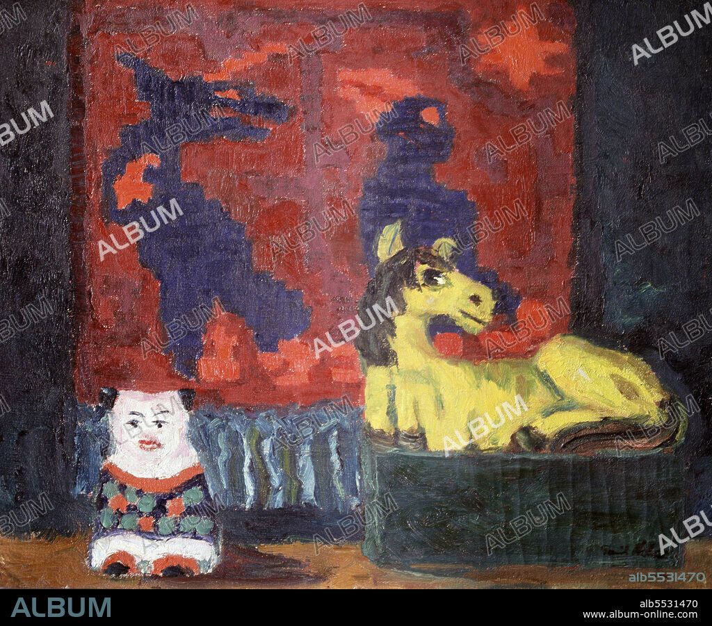 EMIL NOLDE. NOLDE , EMIL HANSEN. PINTOR ALEMAN . 1867 - 1956. " NATURALEZA MUERTA CON CABALLO AMARILLO ". OLEO SOBRE LIENZO DEL AÑO 1914. MUSEO WUPPERTAL . ALEMANIA. ATENCION: AUTOR CONTEMPORANEO SUJETO A COPYRIGHT ©. EL CLIENTE FINAL ES RESPONSABLE DE LA GESTION DE LOS DERECHOS DE AUTOR CON LAS SOCIEDADES EXISTENTES DE GESTION DE DERECHOS O DIRECTAMENTE CON LOS ORGANISMOS TITULARES DE LOS MISMOS.