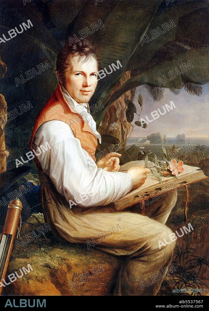 Friedrich Wilhelm Heinrich Alexander von Humboldt was a Prussian geographer, naturalist, and explorer, and the younger brother of the Prussian minister, philosopher and linguist Wilhelm von Humboldt (1767–1835). Humboldt's quantitative work on botanical geography laid the foundation for the field of biogeography. Between 1799 and 1804, Humboldt travelled extensively in Latin America, exploring and describing it for the first time from a modern scientific point of view. His description of the journey was written up and published in an enormous set of volumes over 21 years. He was one of the first to propose that the lands bordering the Atlantic Ocean were once joined (South America and Africa in particular). Later, his five-volume work, Kosmos (1845), attempted to unify the various branches of scientific knowledge. Humboldt supported and worked with other scientists, including Joseph-Louis Gay-Lussac, Justus von Liebig, Louis Agassiz, Matthew Fontaine Maury, Georg von Neumayer, and most notably, Aimé Bonpland, with whom he conducted much of his scientific exploration.