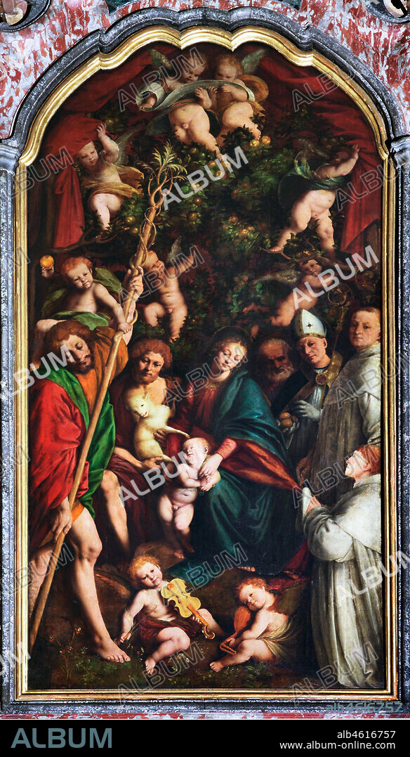 Vercelli, chiesa di San Cristoforo, abside: Madonna in trono con Santi ("Madonna degli Aranci"), Gaudenzio Ferrari, 1529.