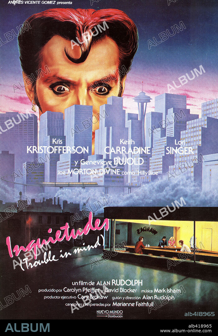 Poster de INQUIETUDES, 1985 (TROUBLE IN MIND), dirigida por ALAN RUDOLPH. Copyright RAINCITY/ALIVE.