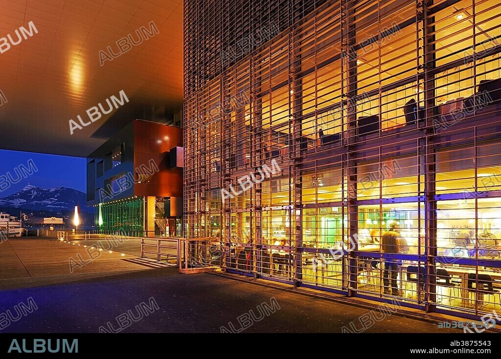 Culture and Congress Centre Lucerne, built by the architect Jean Nouvel, Lucerne, Switzerland, Europe.