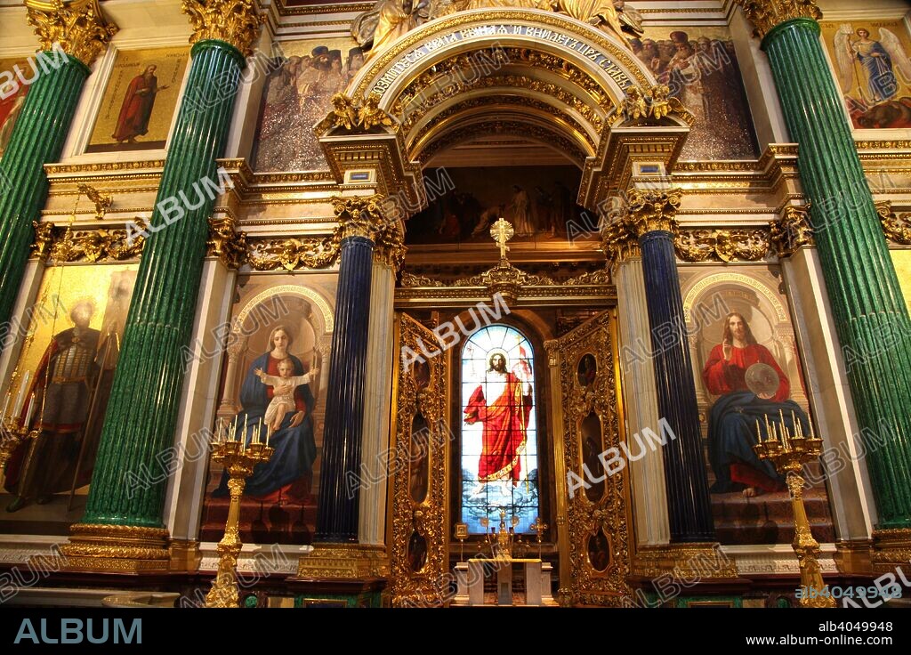 The Holy Doors and iconostasis, St Isaac's Cathedral, St Petersburg, Russia, 2011. Built between 1818 and 1858, St Isaac's Cathedral was the largest cathedral in Russia when it was completed. The architect was Auguste de Montferrand.