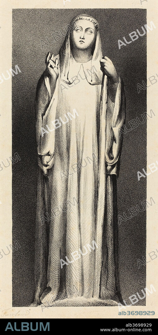WILLIAM FAIRLAND AFTER JOHN FLAXMAN. Figure from Peterborough Cathedral. Dated: published 1829. Medium: lithograph [proof before letters].