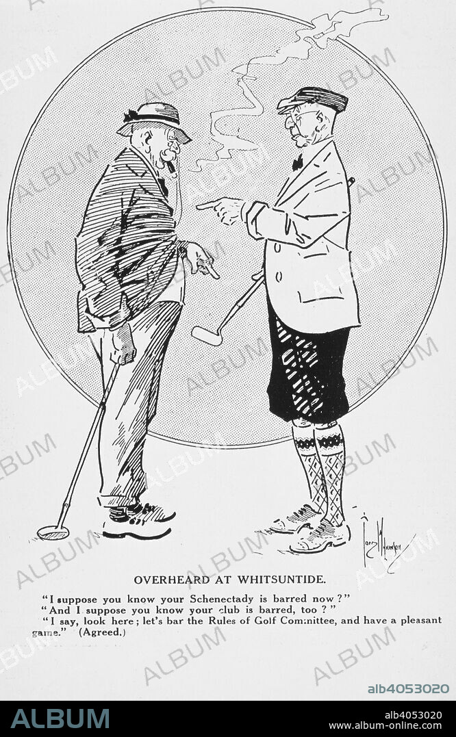 The Schenectady Putter, 1911. Cartoon from Golf Illustrated. The Schenectady was a centre-shafted, mallet-headed putter which American golfer Walter Travis used to win the Amateur Championship in 1904. The Royal and Ancient banned the use of the Schenectady from 1911, but Travis continued to use it in the US, where it remained legal.