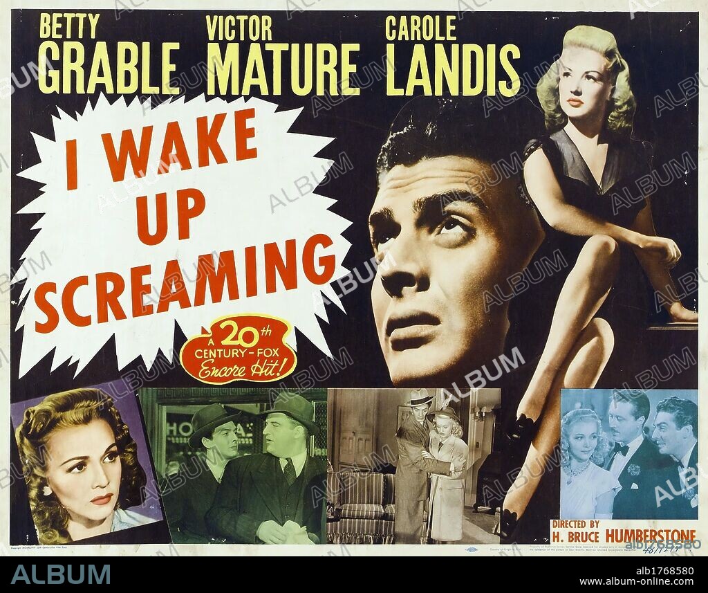 Poster de QUIEN MATO A VICKY?, 1941 (I WAKE UP SCREAMING), dirigida por H. BRUCE HUMBERSTONE. Copyright 20TH CENTURY FOX.