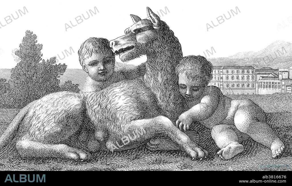 According to the Roman mythology, the founders of Rome were Romulus and Remus. The story begins with the deposition of Numitor (their grandfather and king of Alba Longa), by his brother Amulius. The twin-brothers were the sons of the god Mars and the Vesta priestess (vestal virgin) Rhea Silvia (Numitor's daughter). Amulius took the twins, had them placed in a trough and thrown into the River Tiber. They were found by a she-wolf, who looked after them and fed them with her milk and by a woodpecker who brought them food (animals were sacred to Mars). They were discovered by Faustulus, a shepherd, who brought the children home to his wife, Acca Larentia, where they were raised  as their own. Upon reaching adulthood, Romulus and Remus killed Amulius and reinstated Numitor, their grandfather, as King of Alba Longa, then they decided to found a town of their own. Romulus and Remus chose the place where the she-wolf had nursed them. Romulus began to build walls on the Palatine Hill, but Remus jeered at them because they were so low. He leaped over them to prove this, and Romulus in anger killed him. Romulus continued the building of the new city, naming it Roma (Rome) after his own name.