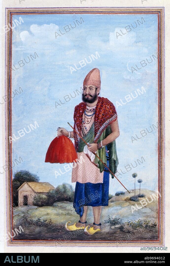 Muslim fakir (Benava), 1825. Benava, a sect of Muslim fakirs. A painting from a manuscript of Tashrih al-aqvam, an account of the origins and occupations of some of the sects, castes and tribes of India.