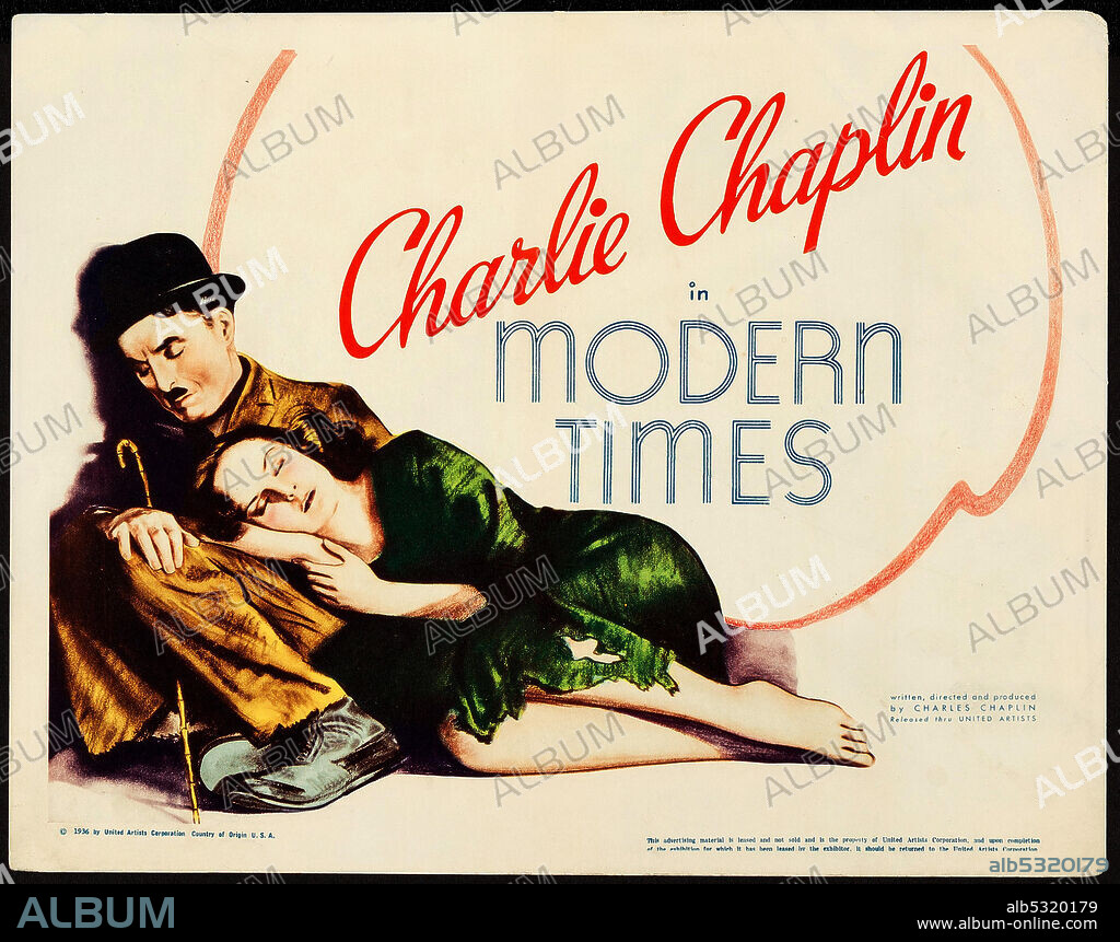 ANONYMOUS. Movie poster "Modern Times" by Charlie Chaplin.