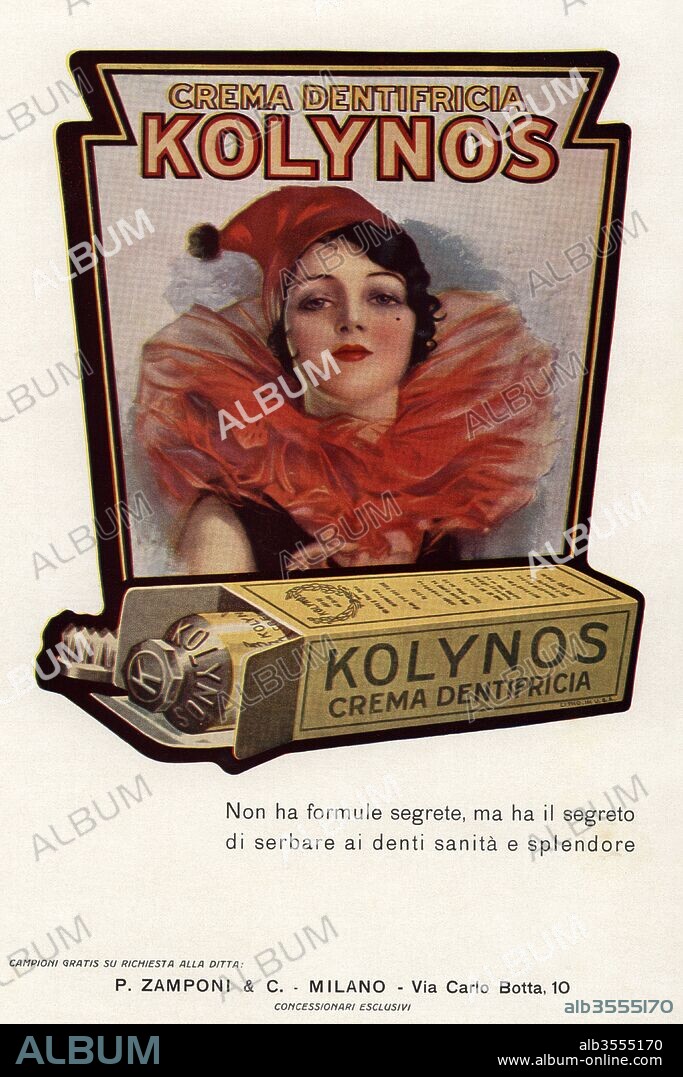 Publicidad de pasta dentífrica Kolynos. Año 1929.