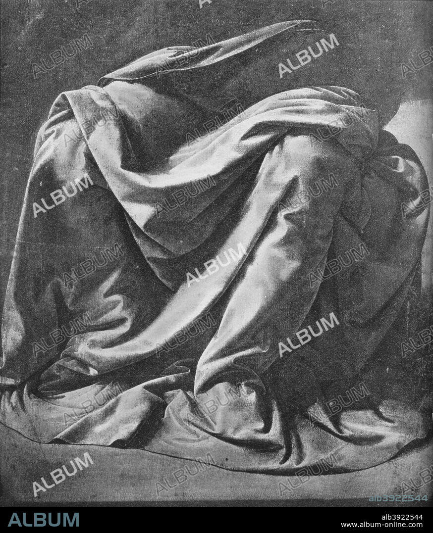 'Cast of Drapery for the Legs of a Seated Figure', 1470-1484 (1945). The drawing is held by the Musée du Louvre, Paris. From The Drawings of Leonardo da Vinci. [Reynal & Hitchcock, New York, 1945].