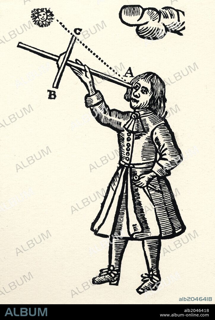 Cross-staff In navigation the instrument is also called a cross-staff and was used to determine the vessel's latitude by measuring the altitude of Polaris or the sun, The Jacob's staff, when used for astronomical observations, was also referred to as a radius astronomicus.