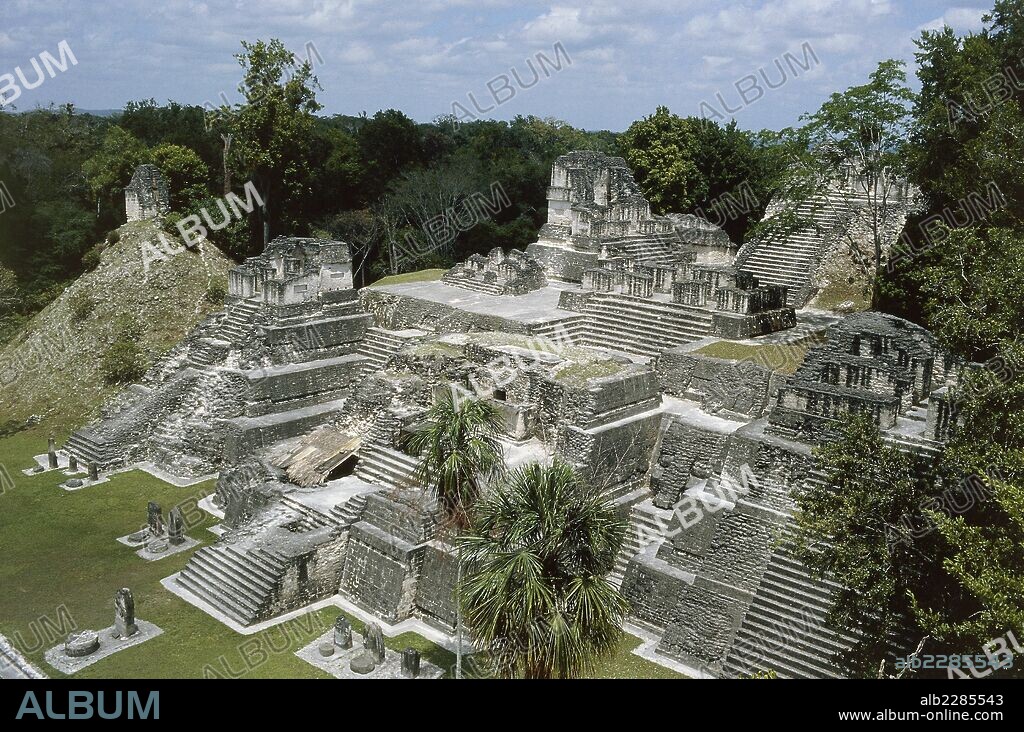 North Acropolis, archaeological site of Tikal, Tikal National Park (Unesco World Heritage List, 1979), El Peten, Guatemala. Maya Civilisation.
