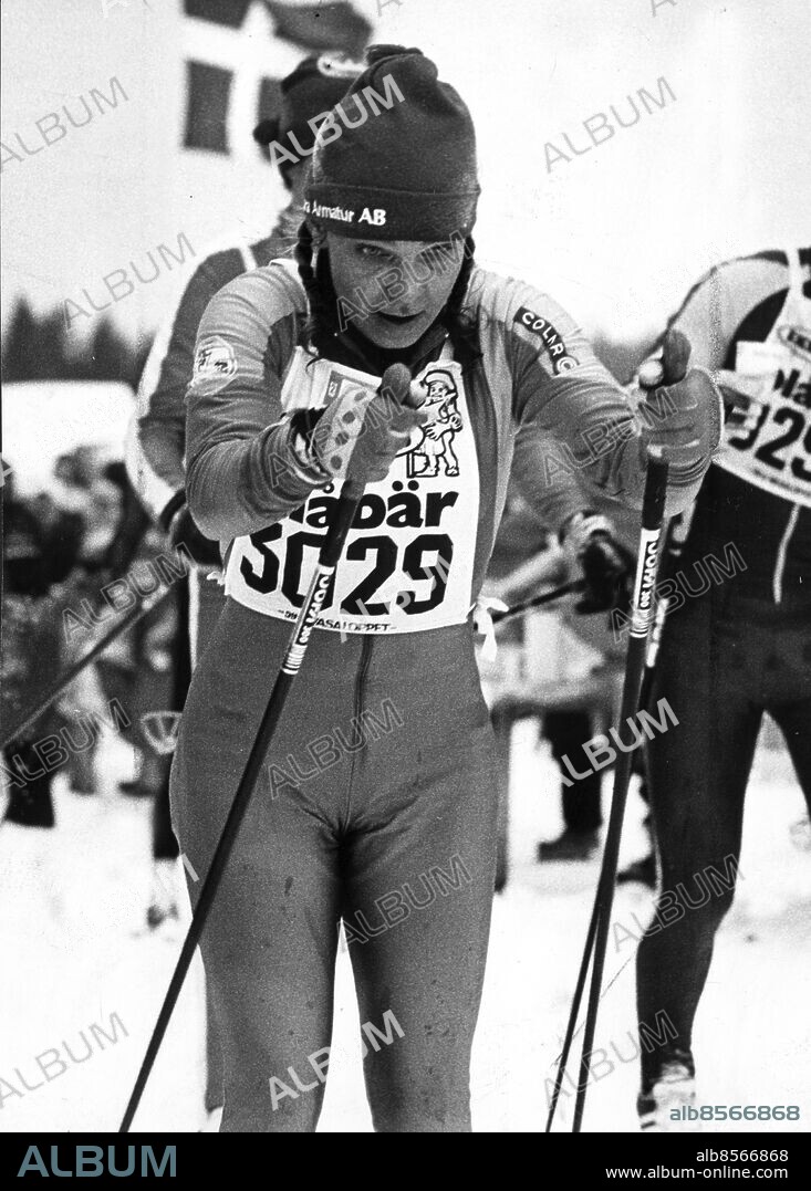 ARKIV 19820307 - . Meeri Bodelid åker Vasaloppet 1982. Foto: Sven Erik Sjöberg Kod: 53 . COPYRIGHT SCANPIX SWEDEN.
