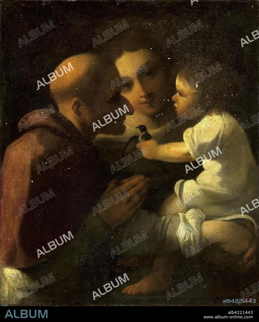 LUIGI AMIDANI. 'Madonna with Child and St Carlo Borromeo'. Italy, Second half of the 1610s. Dimensions: 81x69 cm.
