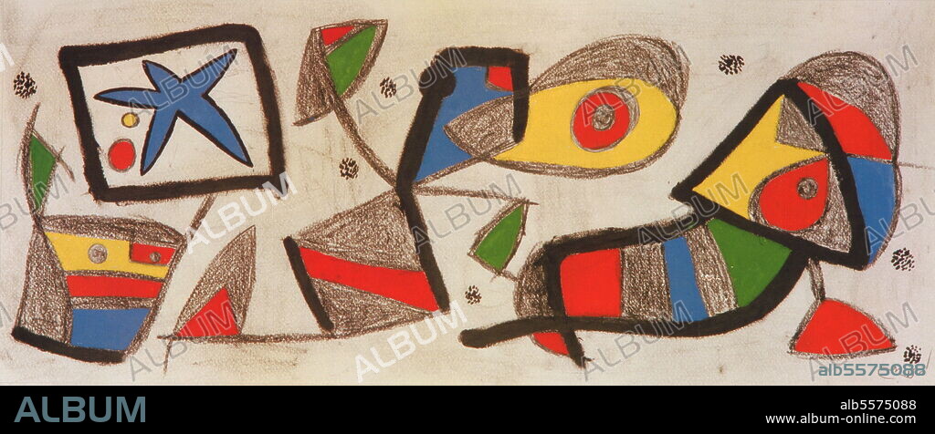 JOAN MIRO. Tapiz de Joan Miró y el artista textil Josep Royo para La Caixa en
1980.