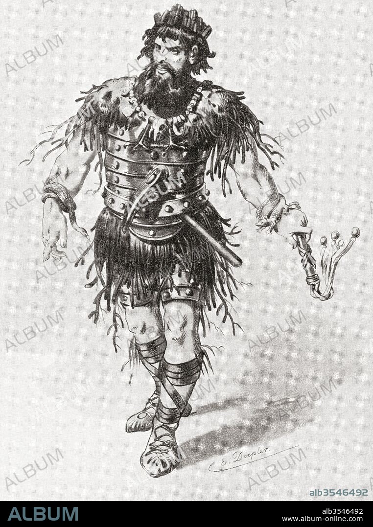 Alberich. A costume design made for the Bayreuth production of Richard Wagner's opera of 1876, Siegfried.