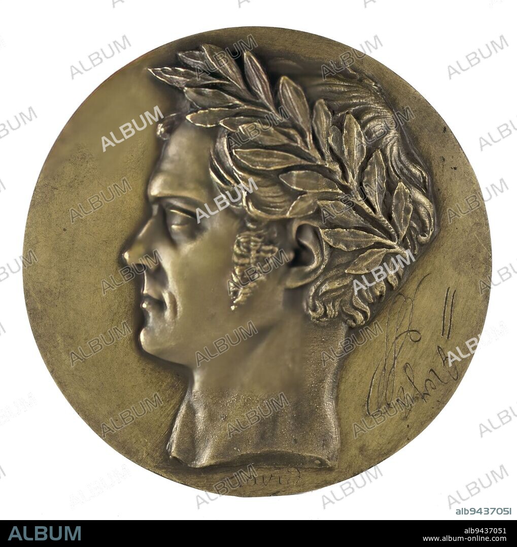 Portrait of Michel Ney, Duke of Elchingen (1769-1815), Marshal of France, David d'Angers, Pierre-Jean, Sculptor, Thiébaut Frères, Founder, 1st half of the 19th century, Sculpture, Medallion (sculpture), Dimensions - Work: Diameter: 17.1 cm.