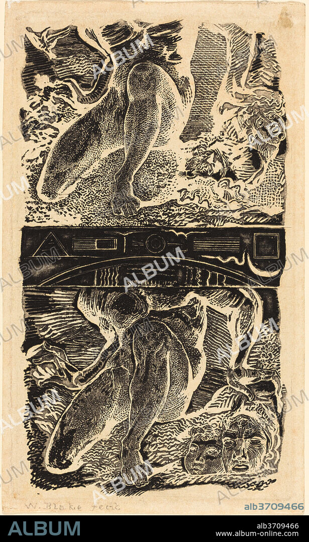 WILLIAM BLAKE. Unknown subject (Let Him look up into the Heaven and laugh in the bright air). Dated: possibly c. 1805. Medium: engraving and relief-etching.