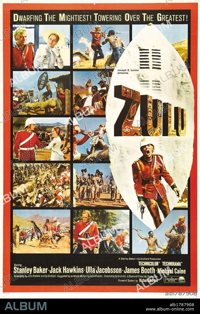 Poster de ZULU, 1964, dirigida por CY ENDFIELD. Copyright PARAMOUNT PICTURES.