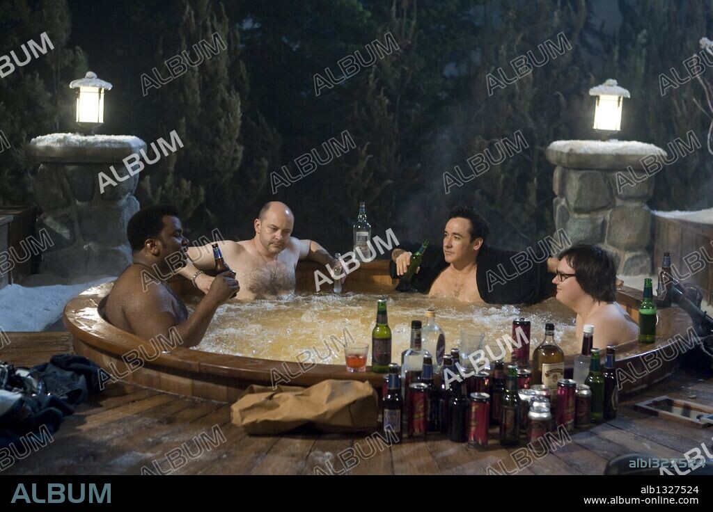 CLARK DUKE, CRAIG ROBINSON, JOHN CUSACK and ROB CORDDRY in HOT TUB TIME MACHINE, 2010, directed by STEVE PINK. Copyright MGM/NEW CRIME PRODUCTIONS/UNITED ARTISTS.