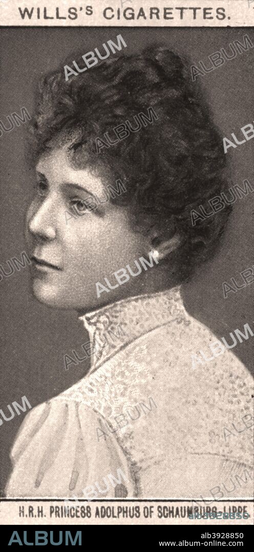 H.R.H Princess Adolphus of Schaumburg-Lippe, 1908. Portraits of European Royalty, Wills's Cigarette Cards, Bristol & London.