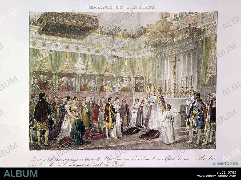 MATRIMONIO NAPOLEON Y MARIA LUISA EN SALA DEL LOUVRE POR CARDENAL FESCH 21/4/1810.