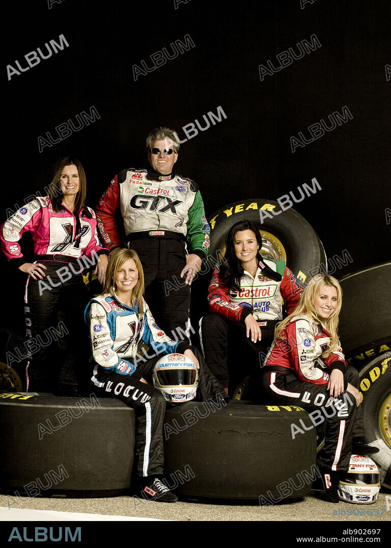 ASHLEY FORCE, BRITTANY FORCE, COURTNEY FORCE, JOHN FORCE and LAURIE FORCE in DRIVING FORCE, 2006 (DRIVING FORCE-TV). Copyright SCHMAGUULI LLC.
