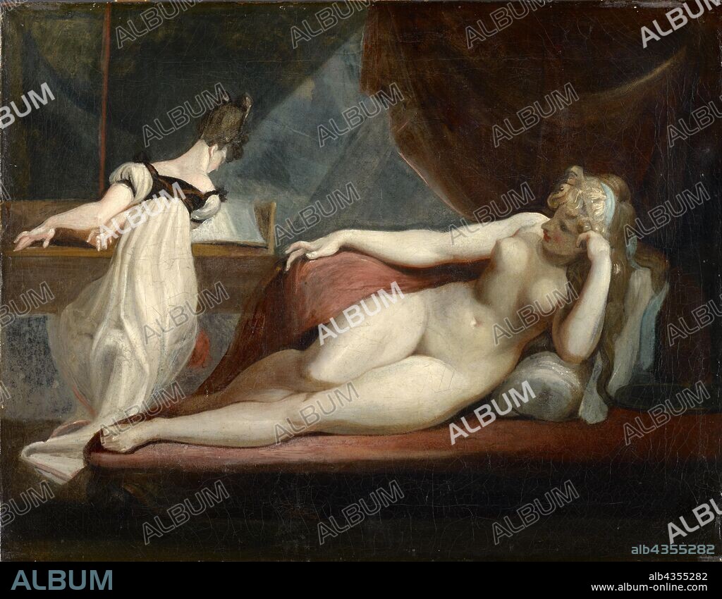 Resting female nude and pianist, 1799/1800, oil on canvas, 71.2 x 91 cm, unmarked, Johann Heinrich Füssli, Zürich 1741–1825 Putney Hill b. London.