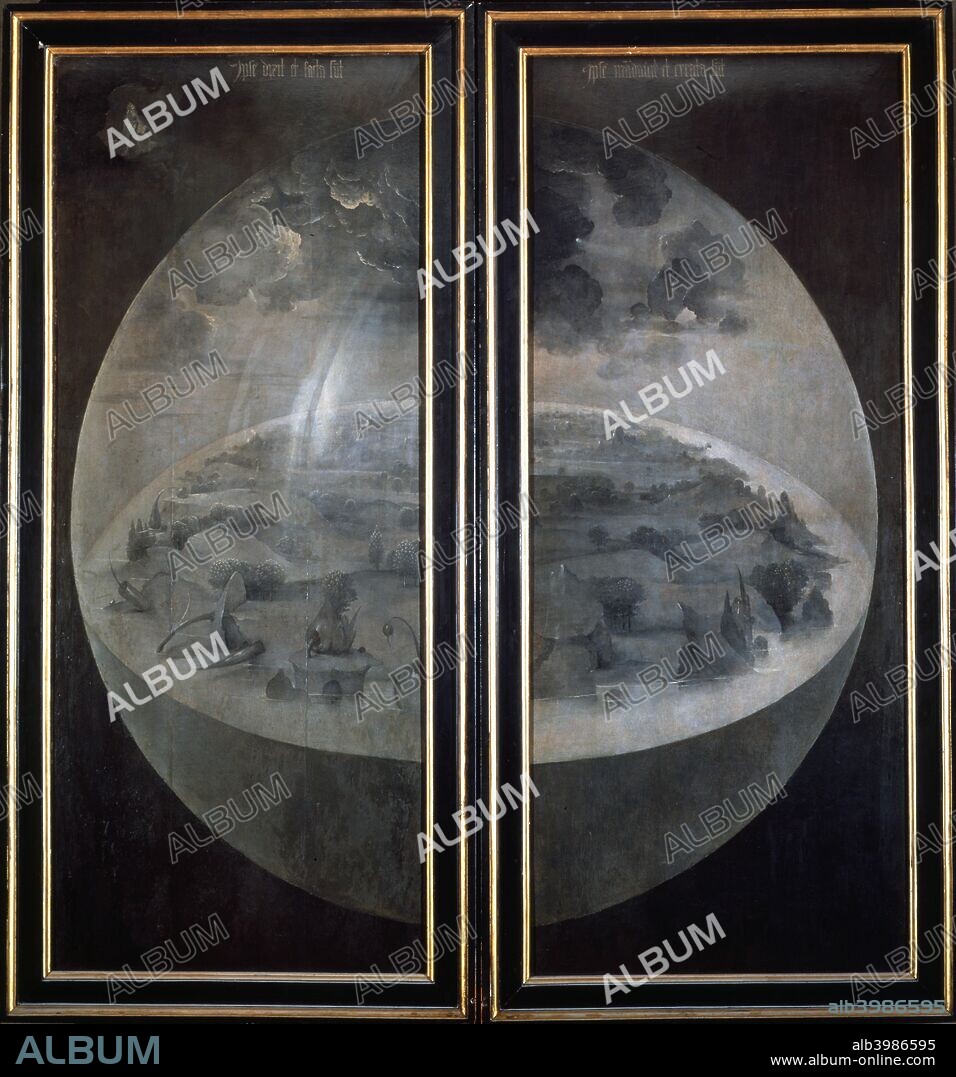 'The Creation of the World', closed doors of the triptych 'The Garden of Earthly Delights', c1500. Found in the collection of the Prado, Madrid, Spain.