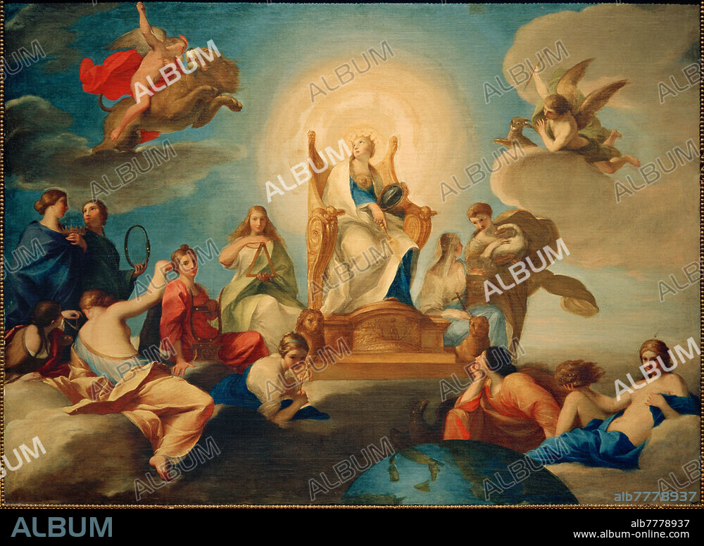 ANDREA SACCHI. Sacchi, Andrea. 1599-1661. "Allegorie der göttlichen Weisheit", um 1658. Öl auf Leinwand, 91 × 145 cm. Inv. Nr. 4567; Rom, Galleria Nazionale d'Arte Antica di Palazzo Barberini.
