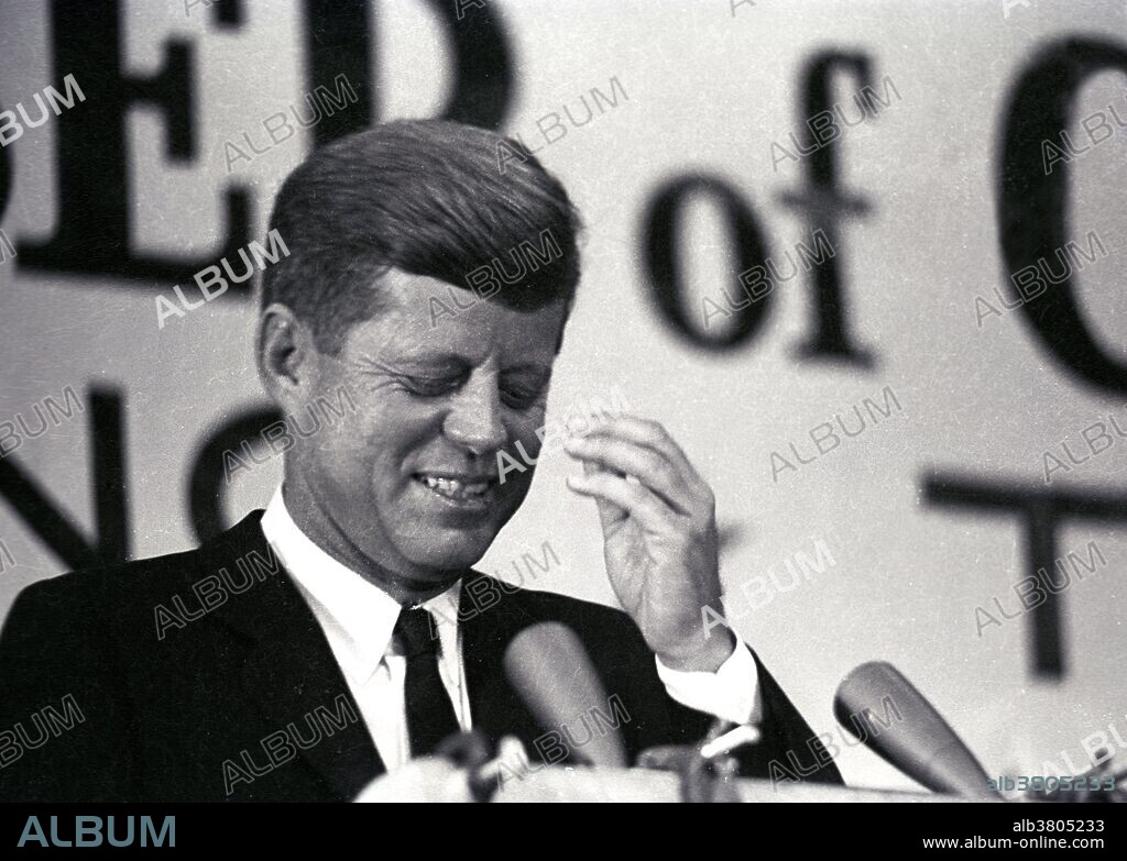 John F. Kennedy photographed in Tampa Florida on November 18, 1963. This was four days before his assassination in Dallas.