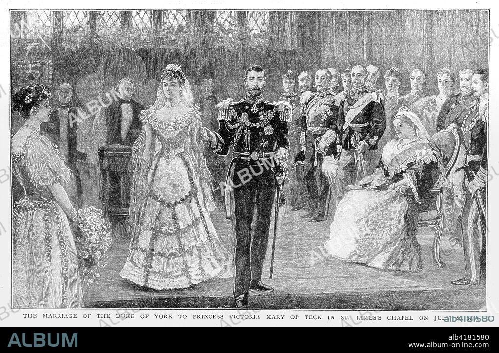 The Graphic Newspaper/Magazine June 1st 1897, Queens Victoria's Diamond Jubilee. The marriage of the Duke of York to Princess Victoria Mary Op Teck in St James's chapel on July 6 1893.