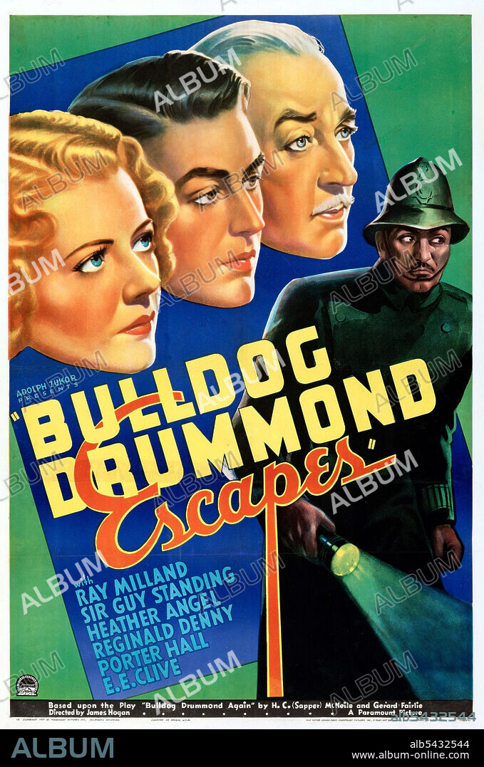 HEATHER ANGEL and RAY MILLAND in BULLDOG DRUMMOND ESCAPES, 1937, directed by JAMES P. HOGAN. Copyright PARAMOUNT PICTURES.